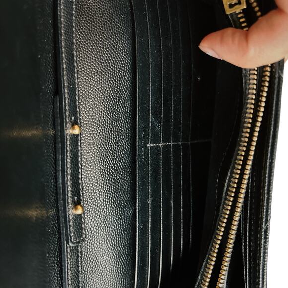 Saint Laurent Envelope Chain Wallet Black Leather Gold Hardware Crossbody - Picture 12 of 12